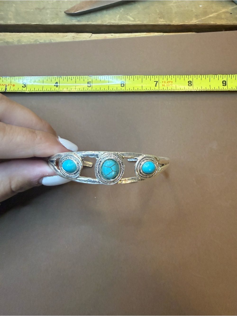 🩵BUNDLE AND SAVE (3/$16) 🩵 Turquoise Stone Silver-Tone Cuff Bracelet